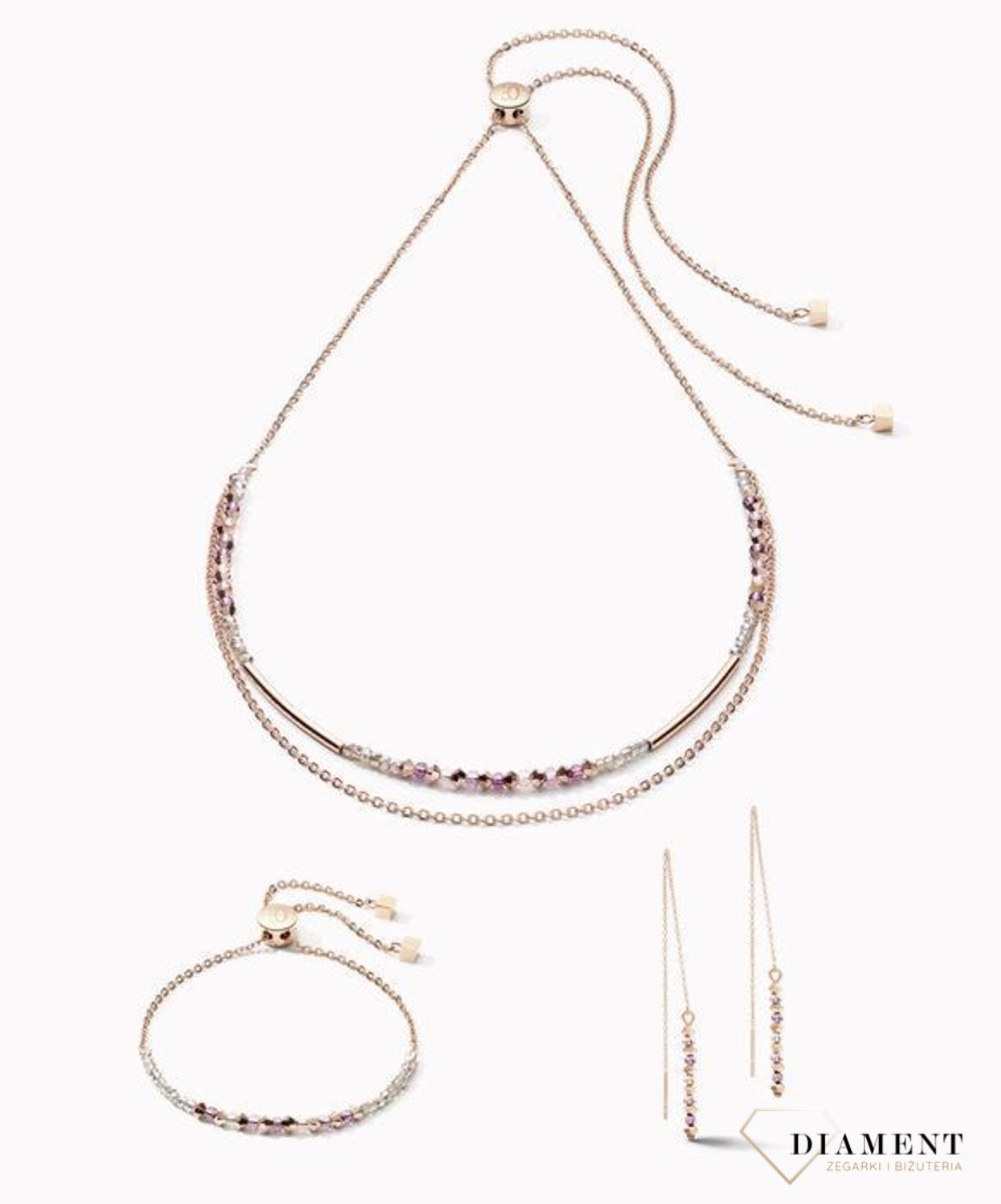 Bransoletka damska Swarovski Coeur De Lion z drobnych kryształków Liliowy 5073300829.jpg