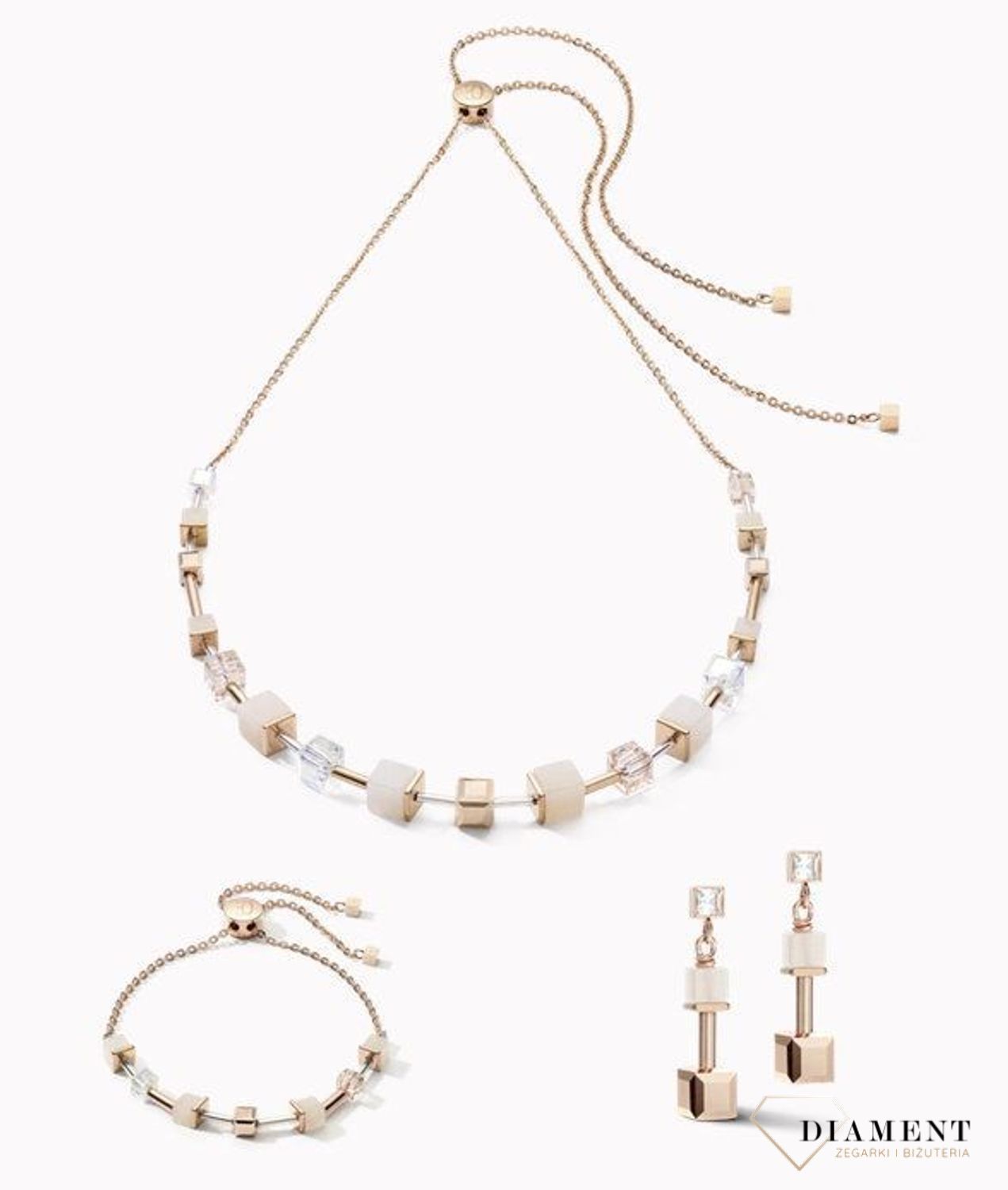 Naszyjnik damski Swarovski Coeur De Lion z drobnych kryształków Brzoskwiniowy 5074100235.jpg