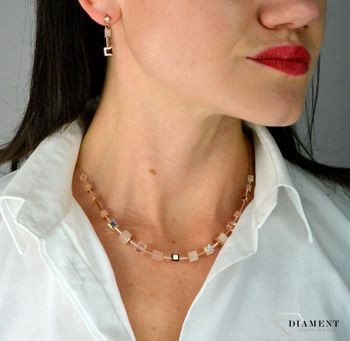 Kolczyki damskie Swarovski Coeur De Lion Brzoskwiniowe 5074210235. Stylowe połączenie fasetowanego szkła, błyszczących kryształów Swarovski (4).JPG