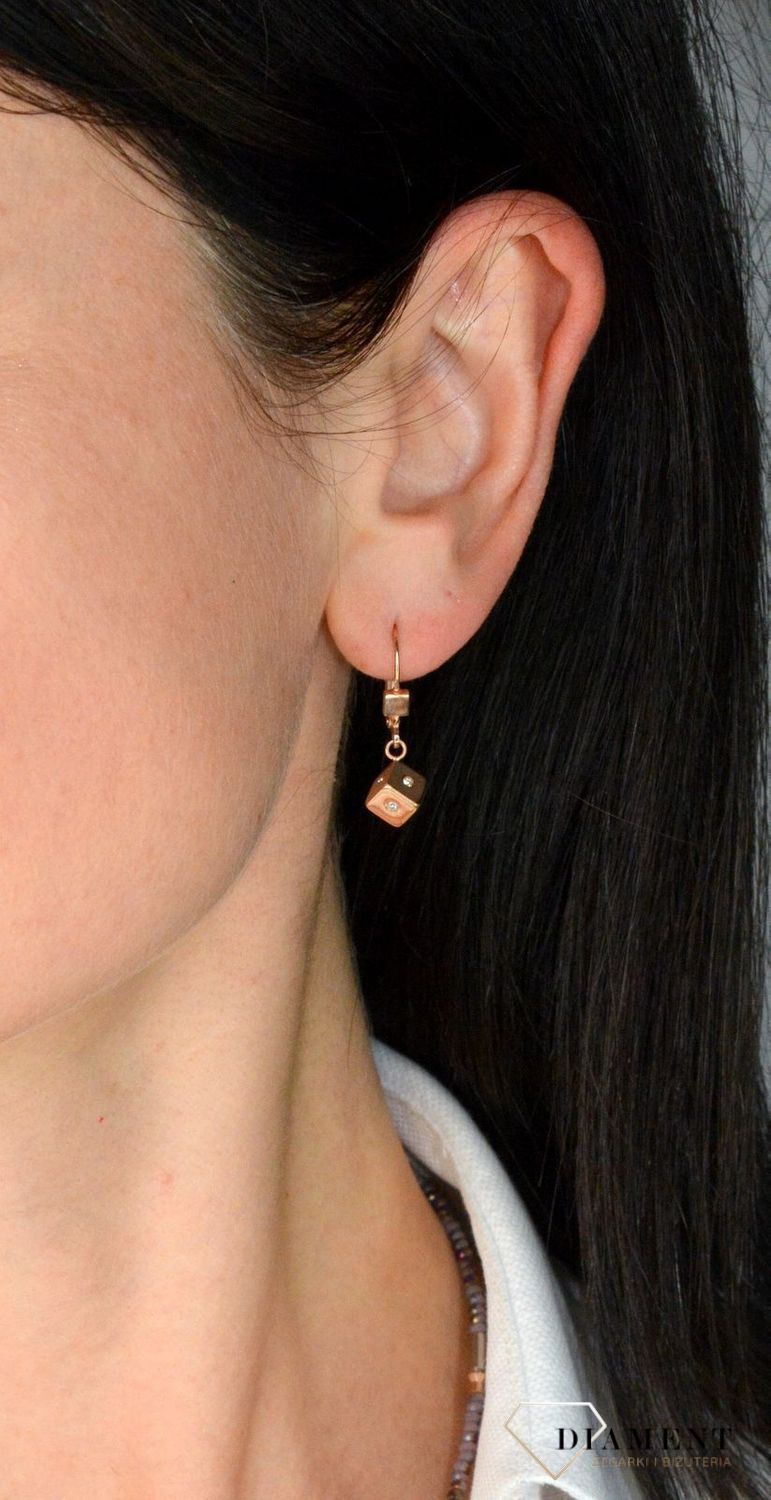 Kolczyki damskie Swarovski Coeur De Lion kryształowe różowe złoto 5080200846.jpg