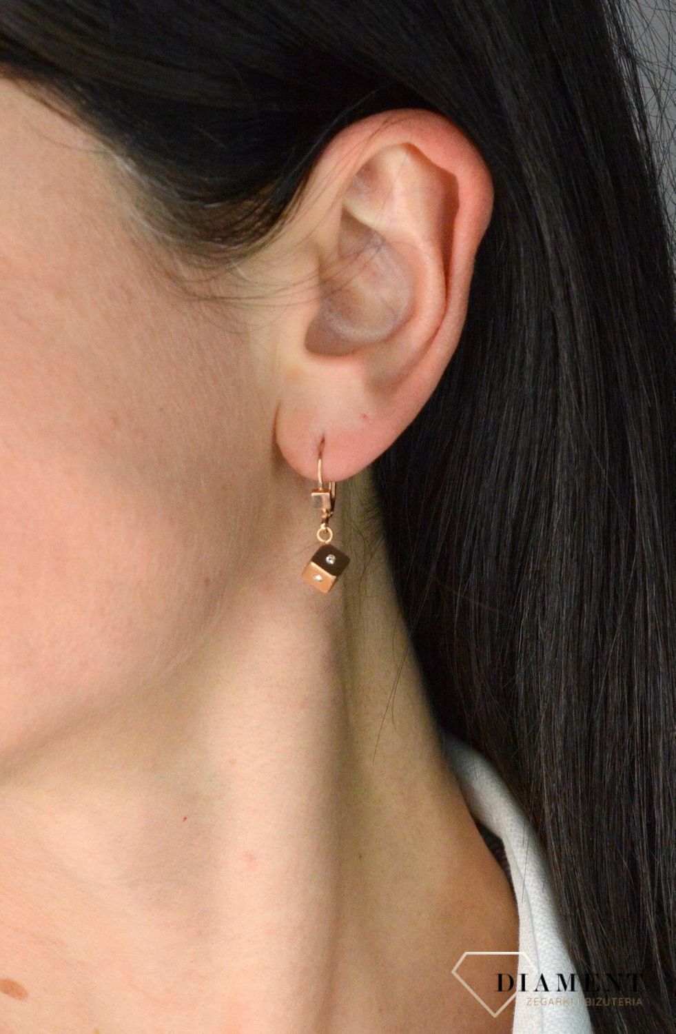 Kolczyki damskie Swarovski Coeur De Lion kryształowe różowe złoto 5080200846.jpg