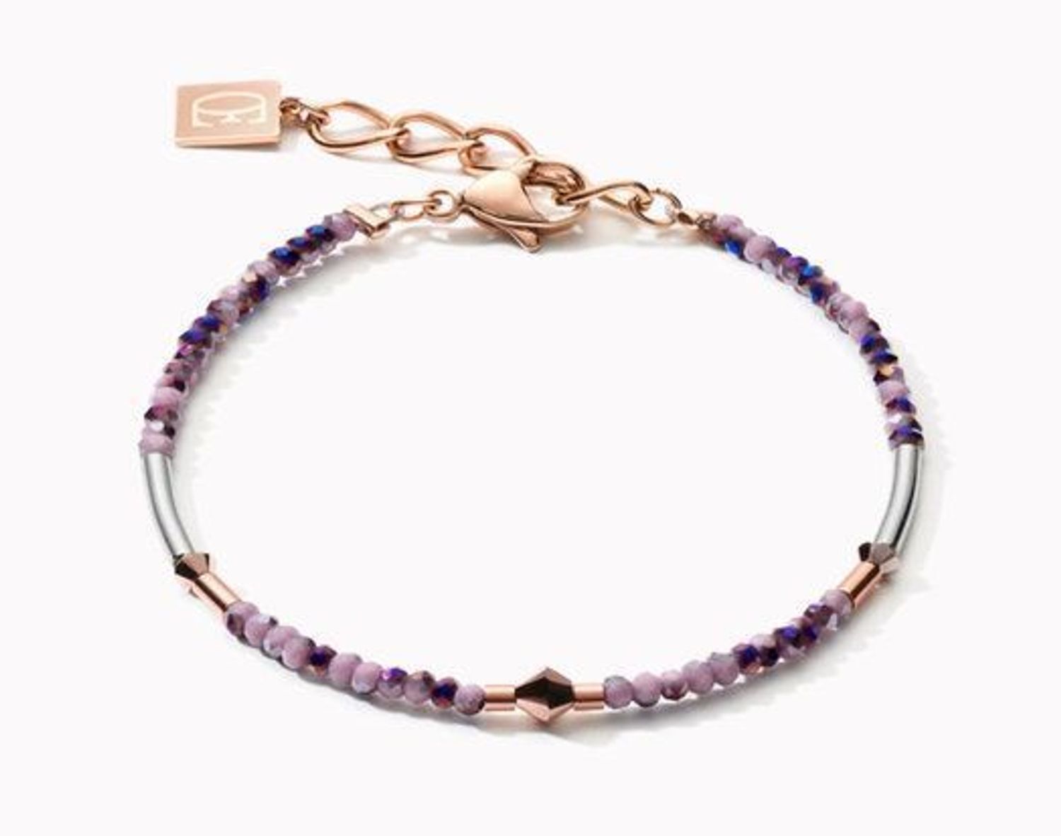 Bransoletka damska Swarovski Coeur De Lion kryształowe ametystowo-różowe złoto 5080300846.jpg