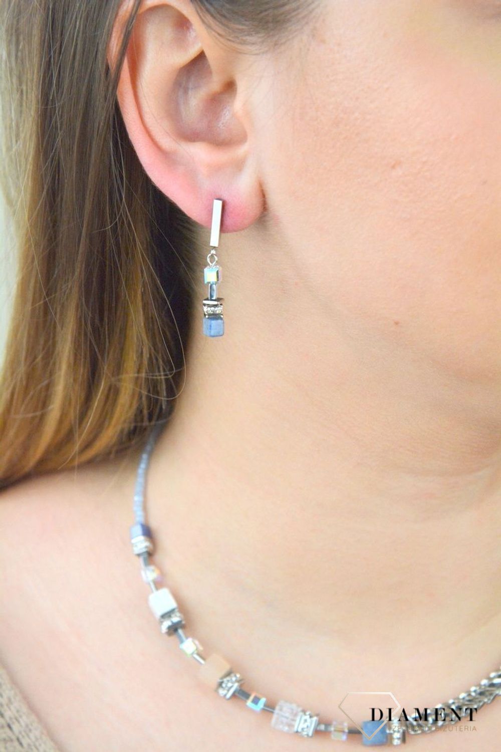 Kolczyki srebrne wiszące Coeur de Lion Awenturyn 5085210720.jpg