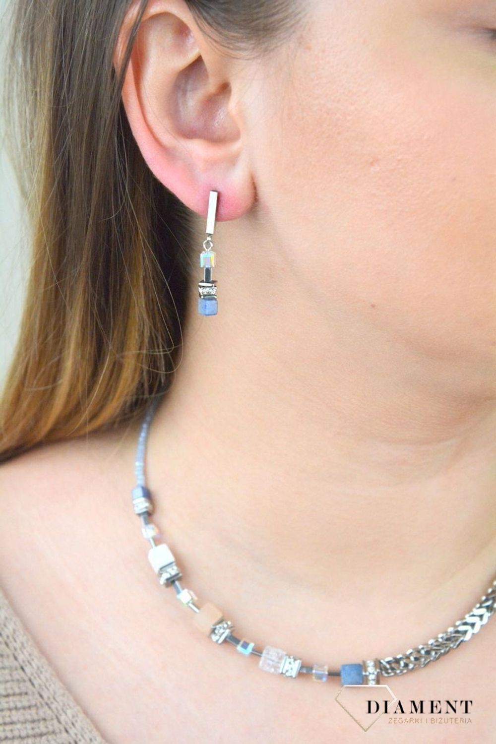 Kolczyki srebrne wiszące Coeur de Lion Awenturyn 5085210720.jpg