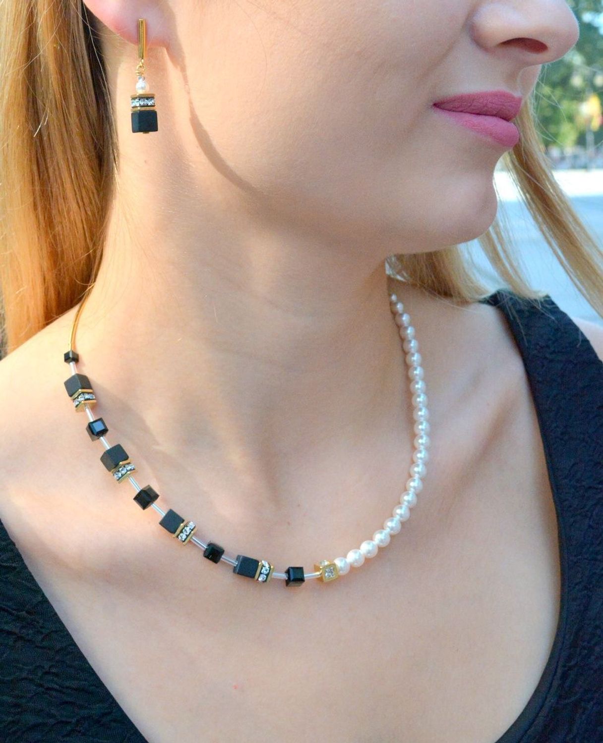 Naszyjnik damski Coeur De Lion GeoCUBE® Precious Fusion Pearls 5086101316..jpg