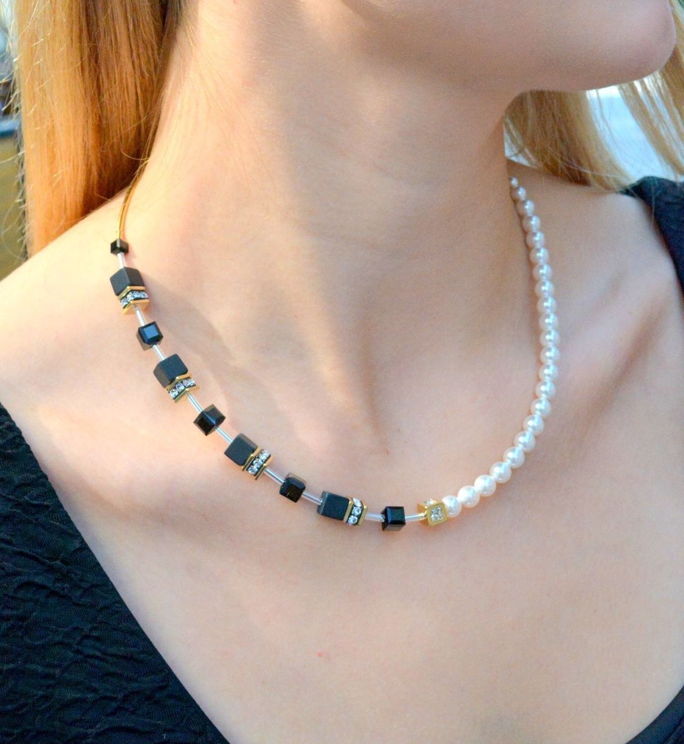 Naszyjnik damski Coeur De Lion GeoCUBE® Precious Fusion Pearls 5086101316..jpg