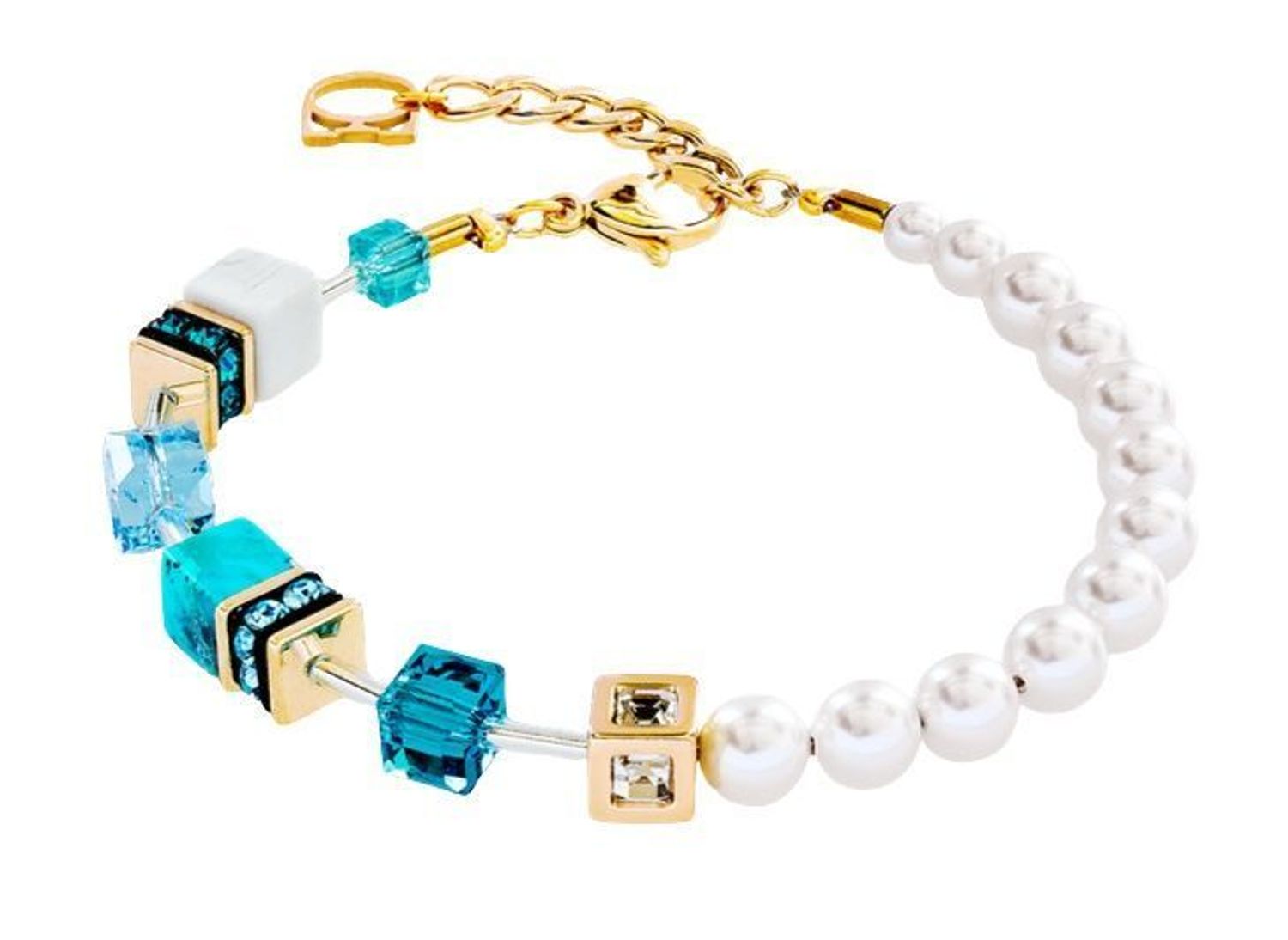Bransoletka Coeur de Lion GeoCUBE® Precious Fusion Pearls Turquoise – turkusowa bransoletka damskaf (2).jpg