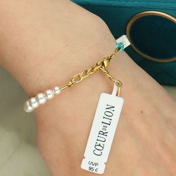 Bransoletka Coeur de Lion GeoCUBE® Precious Fusion Pearls Turquoise – turkusowa bransoletka damska zapięcie.jpg