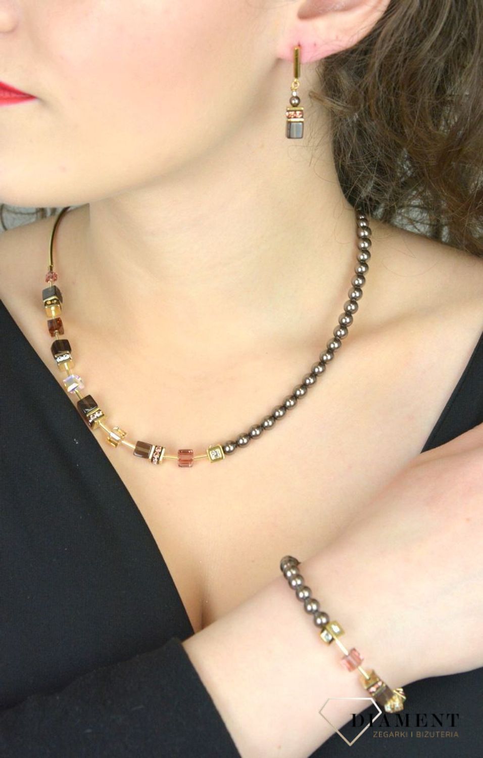 Bransoletka damska Coeur De Lion Kryształ Swarovskiego 508630-1100 ✨ Bransoletka Coeur De Lion – Kryształ Swarovski® w Złotym Odcieniu 💎1.jpg