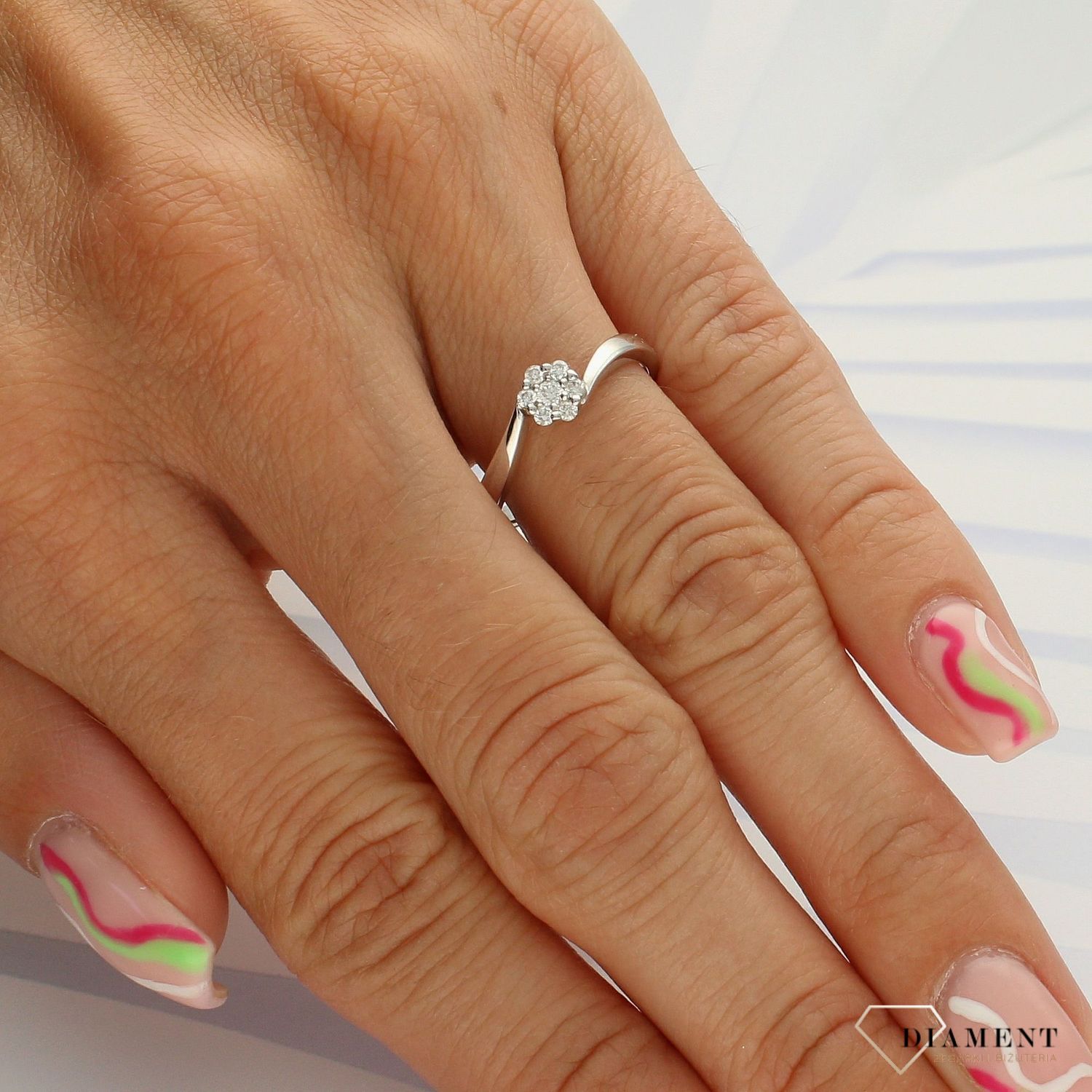 Pierścionek złoty DIAMENT 585, diamenty 51T6712-10.jpg