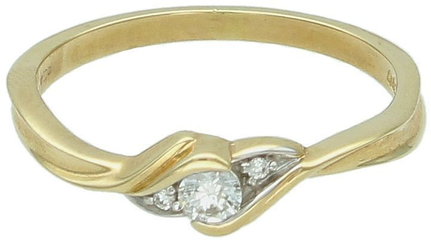 Pierścionek złoty DIAMENT 585, 'Przeplatane uczucia' rozmiar 19 Au.jpg