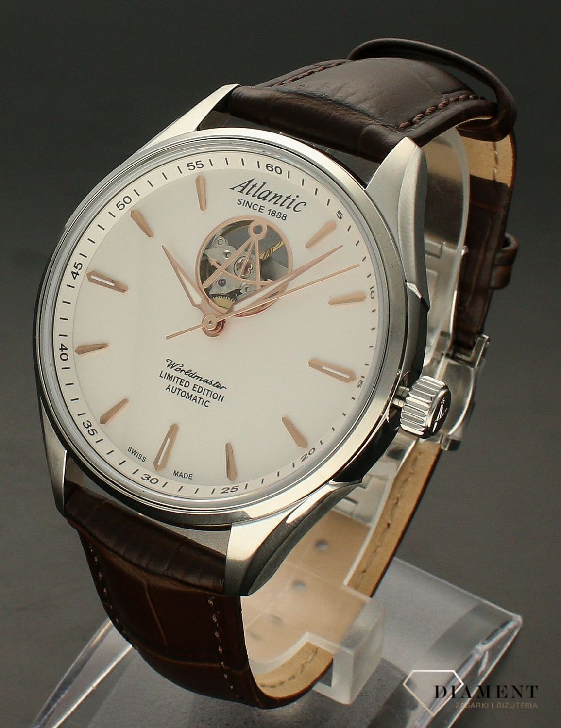 Zegarek męski na pasku Atlantic Worldmaster Open Heart Limited Edition 52780.41.21R.webp
