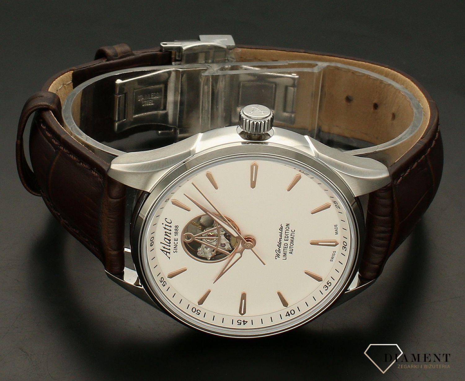 Zegarek męski na pasku Atlantic Worldmaster Open Heart Limited Edition 52780.41.21R.webp