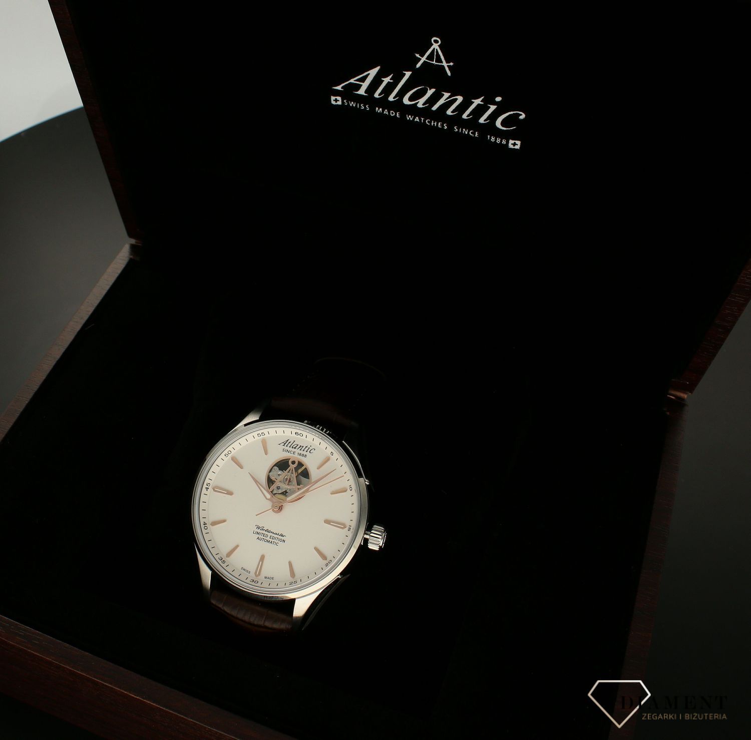 Zegarek męski na pasku Atlantic Worldmaster Open Heart Limited Edition 52780.41.21R.webp