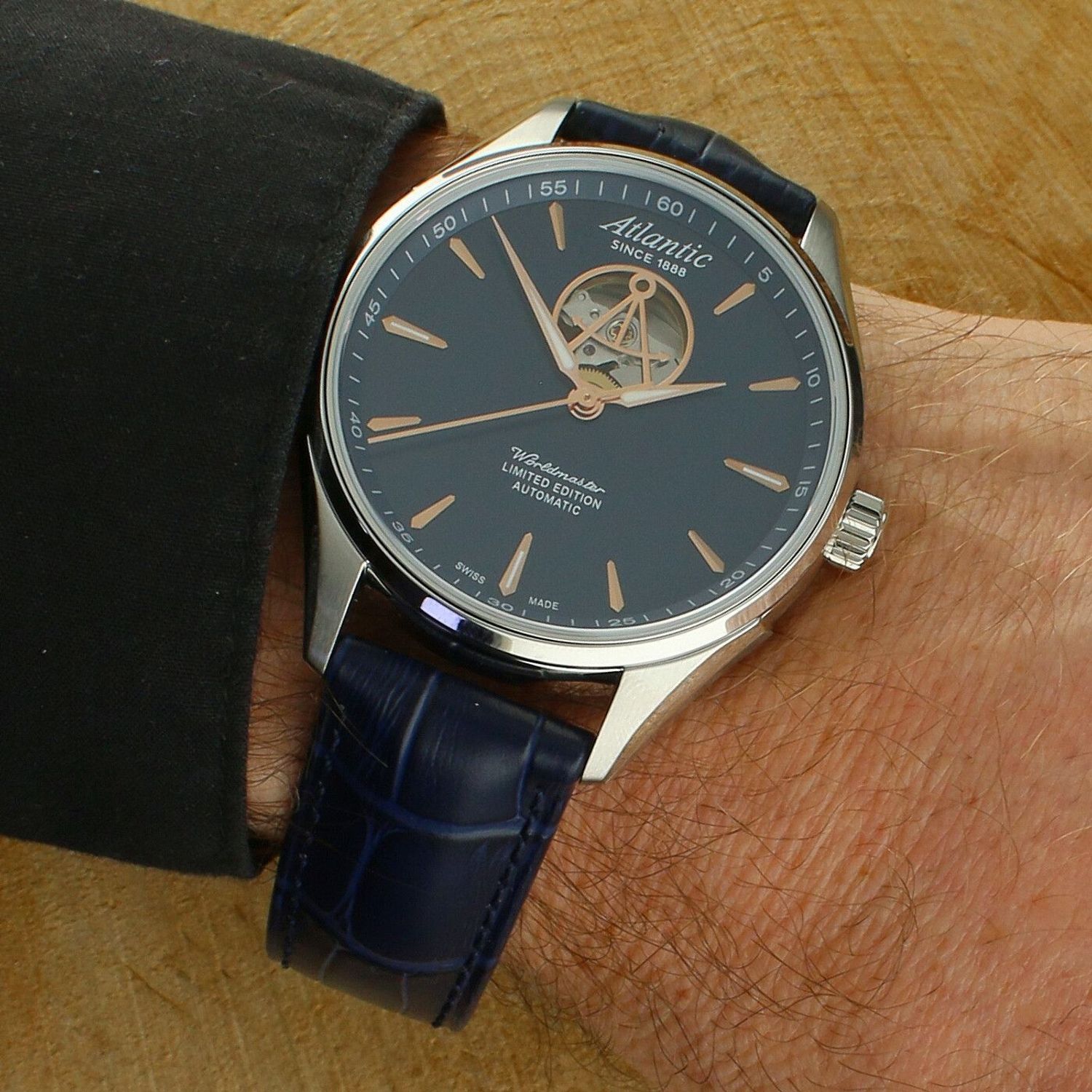 Zegarek męski Atlantic Worldmaster Open Heart Limited Edition 52780.41.51R – limitowana edycja, granatowy pasek.jpg