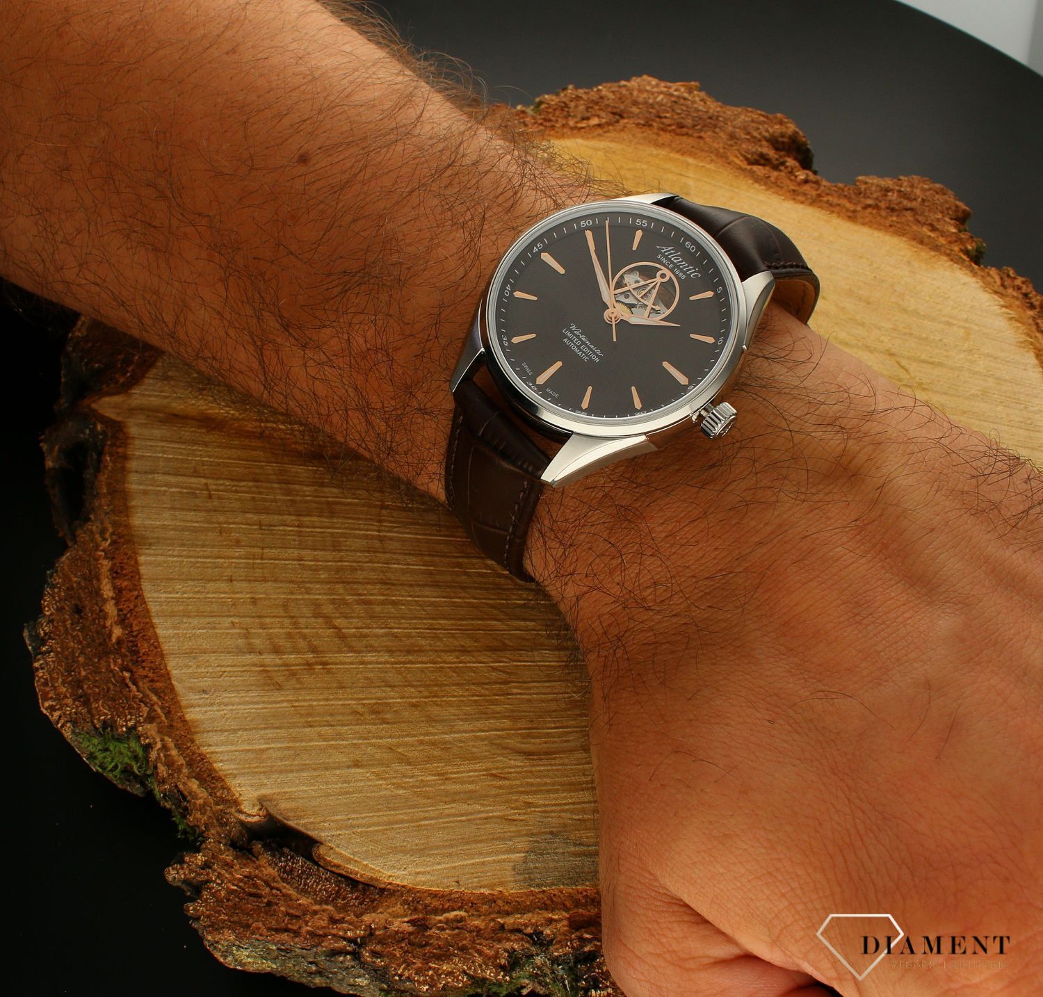 Zegarek męski na pasku Atlantic Worldmaster Open Heart Limited Edition 52780.41.81R.webp