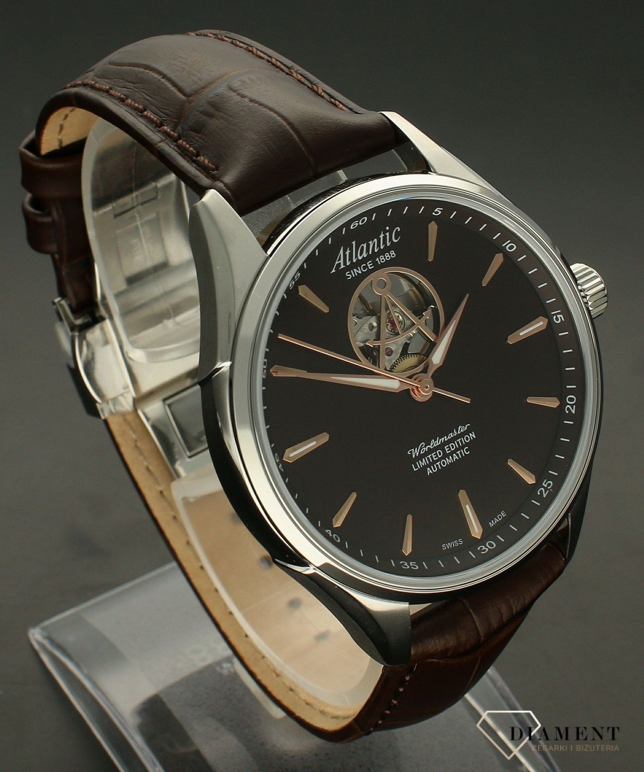 Zegarek męski na pasku Atlantic Worldmaster Open Heart Limited Edition 52780.41.81R.webp