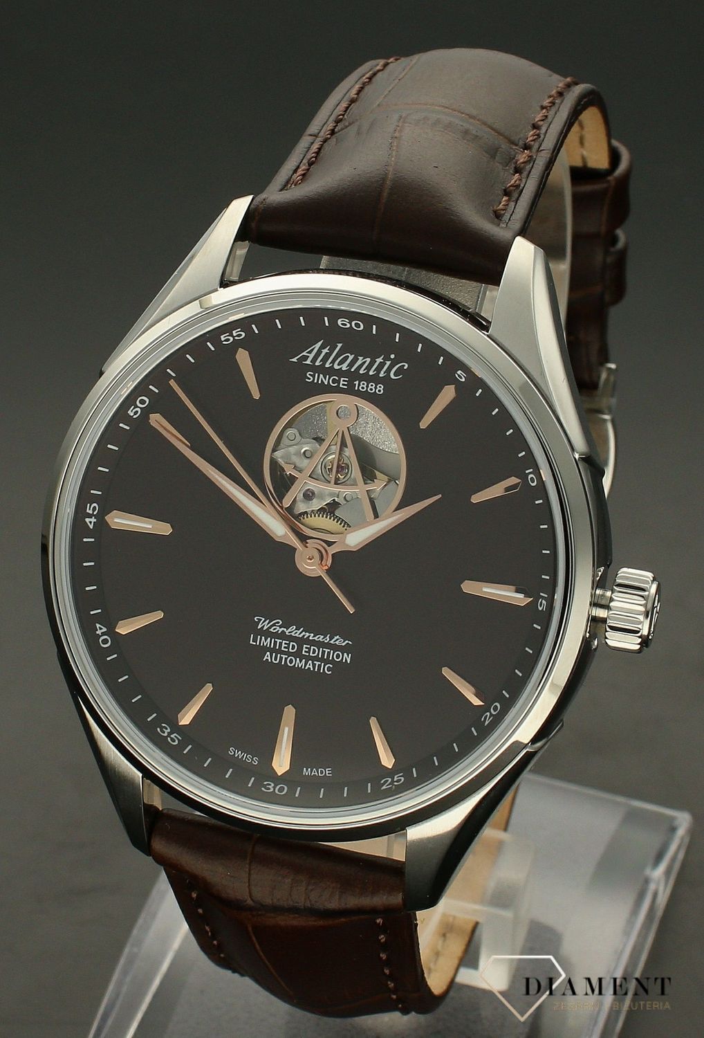 Zegarek męski na pasku Atlantic Worldmaster Open Heart Limited Edition 52780.41.81R.webp