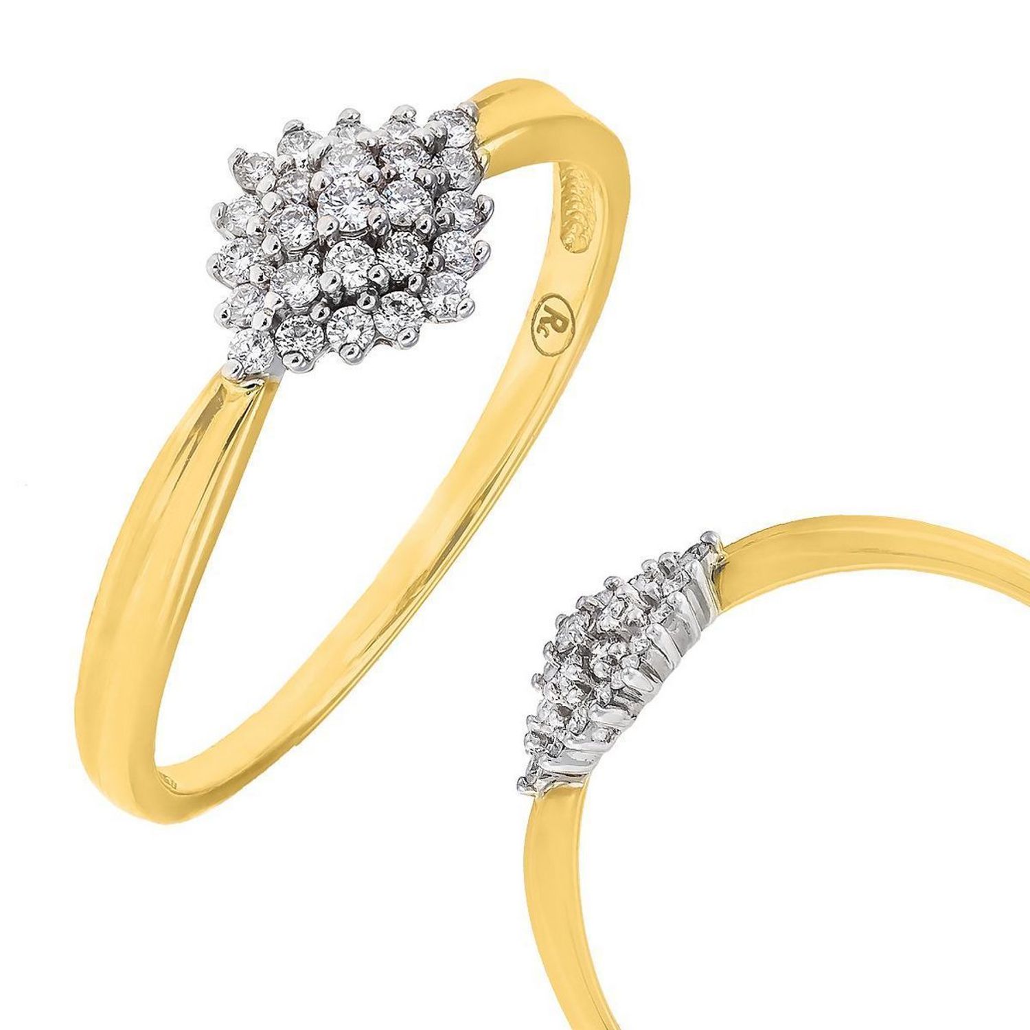 Złoty pierścionek DIAMENT na zaręczyny Diamentowy romb 52C52.jpg