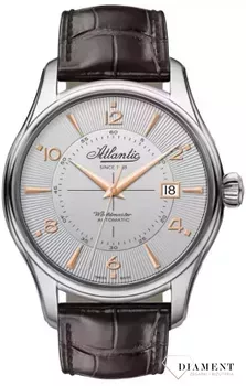 Zegarek Atlantic Worldmaster Automatic - męski 55750.41.25R. Biała kolorystyka przecięta elementami srebra to wyróżnik męskiego modelu z serii Worldmaster - Atlantic 55750.41.95R..webp