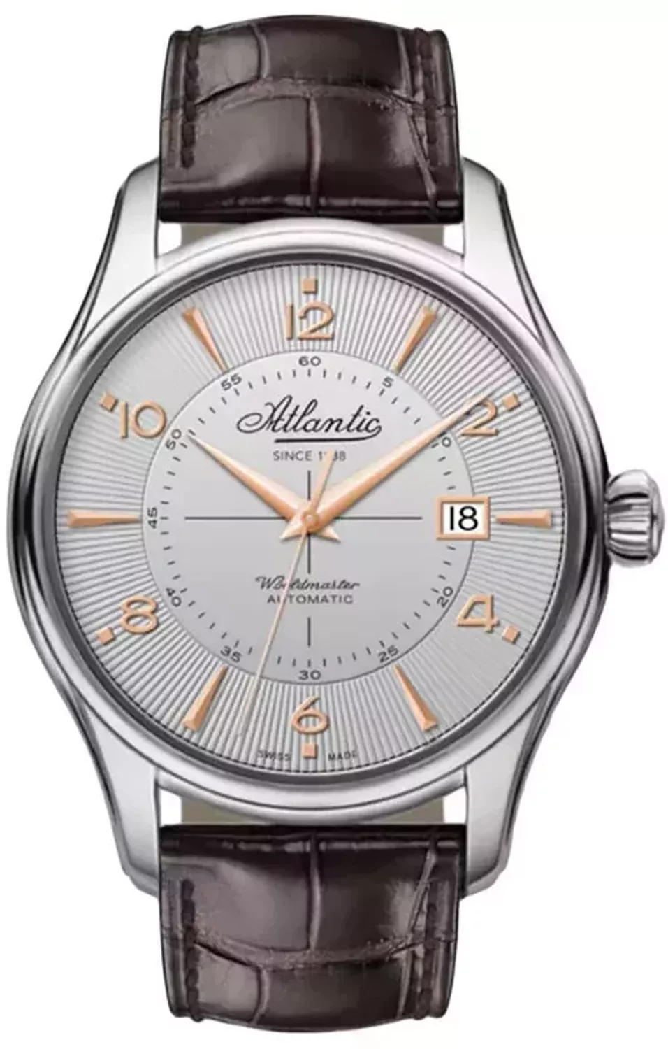 Zegarek Atlantic Worldmaster Automatic - męski 55750.41.25R. Biała kolorystyka przecięta elementami srebra to wyróżnik męskiego modelu z serii Worldmaster - Atlantic 55750.41.95R..webp
