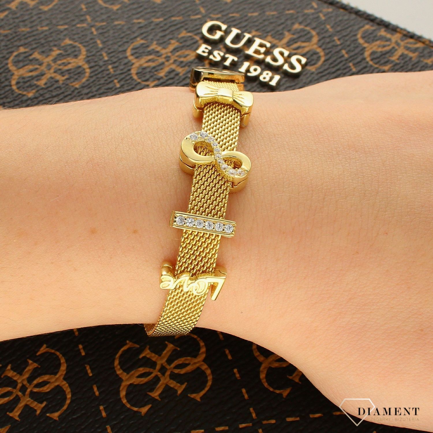 Bransoletka płaska pozłacane typu mesh 925 568666C00.jpg