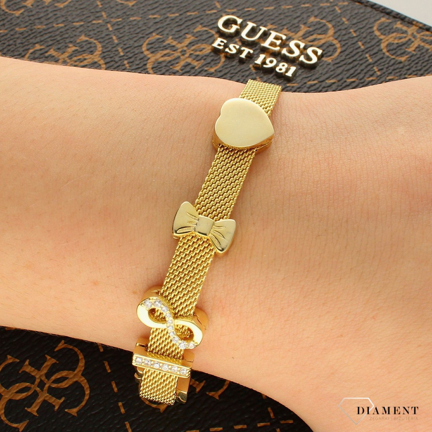 Bransoletka płaska pozłacane typu mesh 925 568666C00.jpg