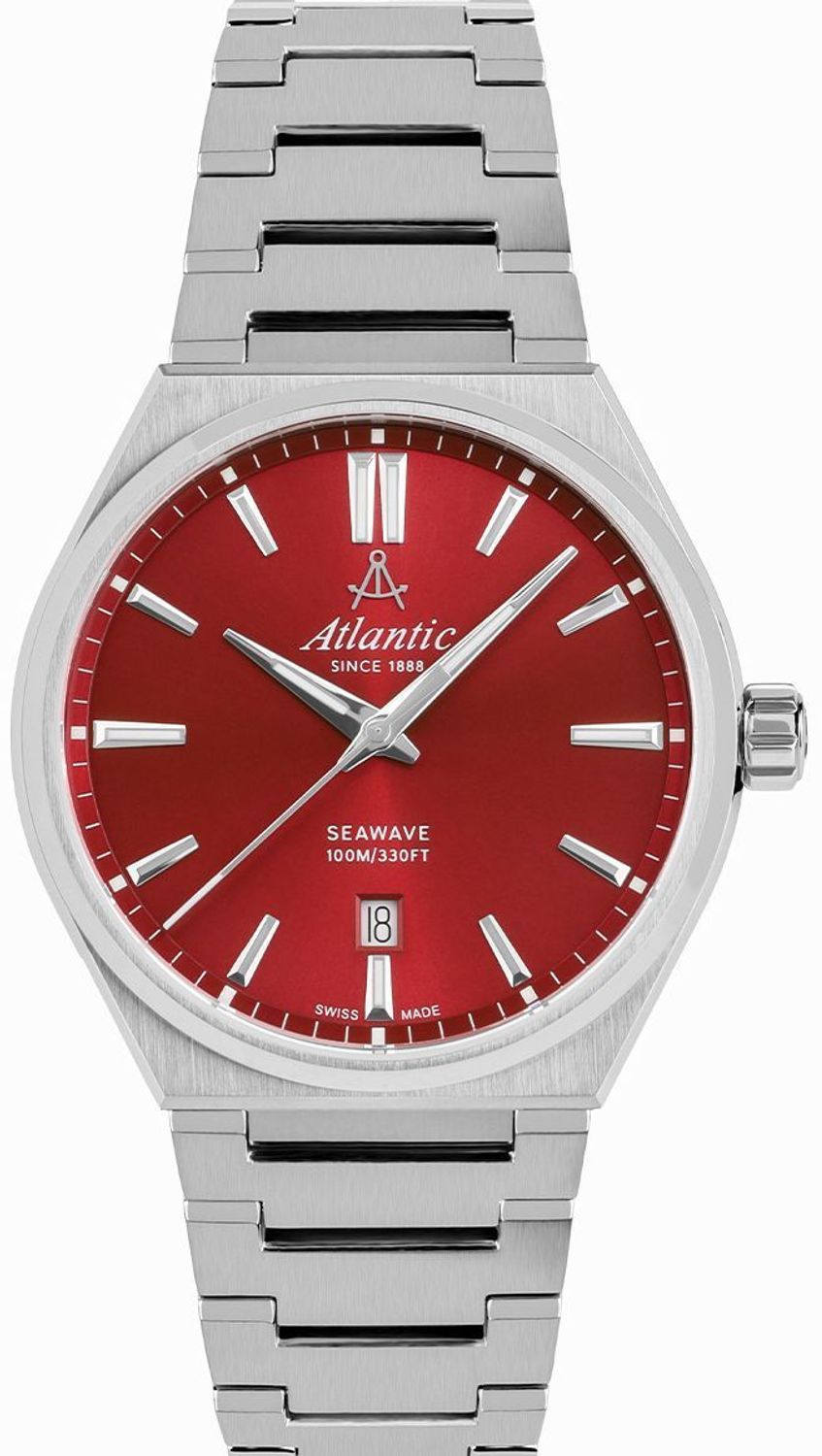 Zegarek Atlantic Classic Seawave Sapphire męski 58366.41.91 wyposażony jest w kwarcowy mechanizm, zasilany za pomocą baterii. Tarcza zegarka w kolorze czerwonym z wyraźnymi srebrnymi 1.jpg