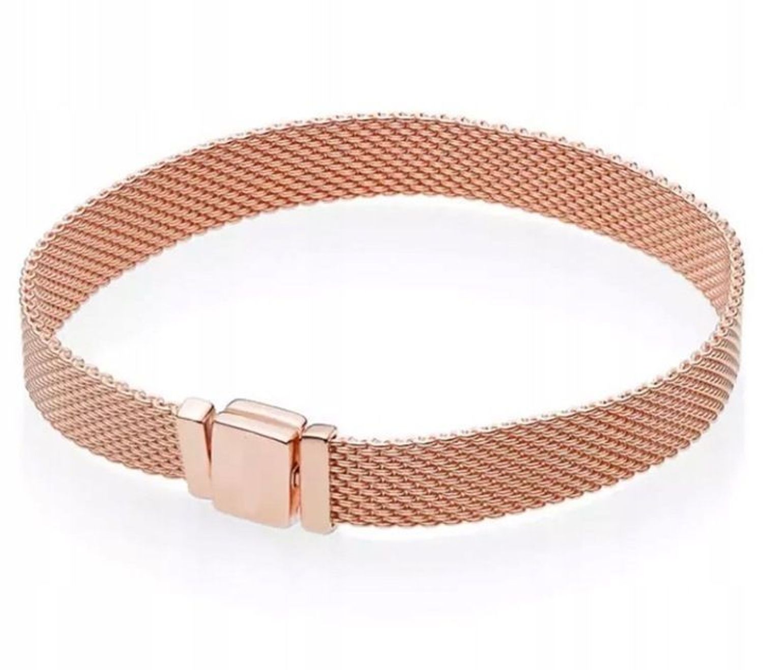 Bransoletka płaska typu mesh w pozłoceniu różowego złota 925 587712.jpg