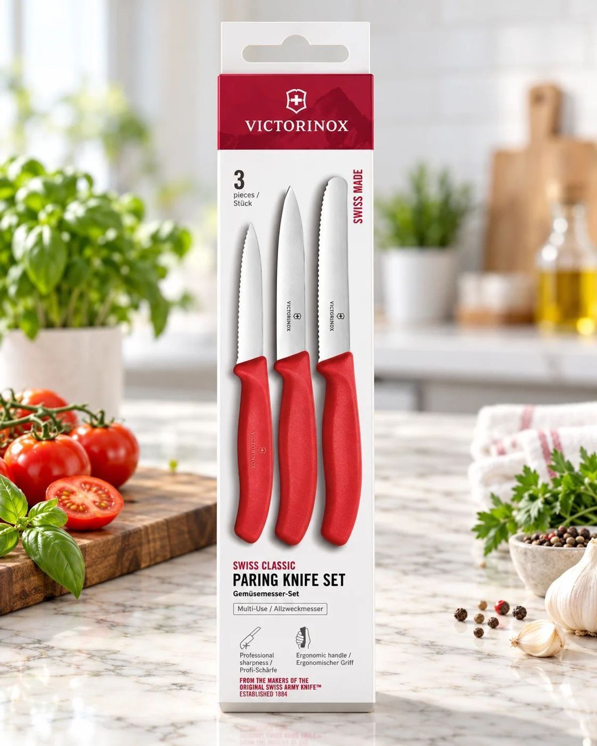 Victorinox Swiss Classic – Zestaw 3 Noży Kuchennych do Warzyw i Owoców 8,5–11 cm Czerwone  Szwajcarska Jakość.jpg