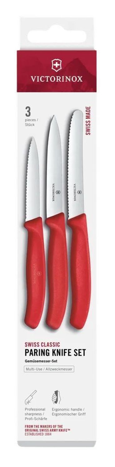 Victorinox Swiss Classic – Zestaw 3 Noży Kuchennych do Warzyw i Owoców 8,5–11 cm Czerwone  Szwajcarska Jakość.jpg