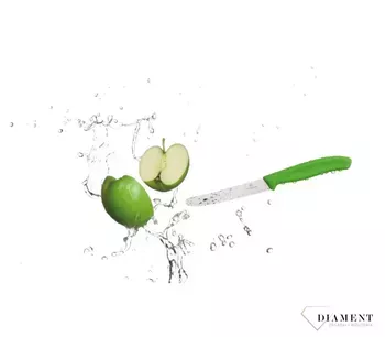 Nóż stołowy i nóż do pomidorów Victorinox zielony 6.7836.L114. Nóż kuchenny do warzyw i owoców. Nóż kuchenny. Nóż tani. Szwajcarski nóż do kuchni. nóż zielony kolorowy. 1.webp