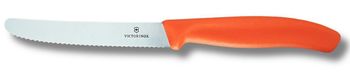 Victorinox Pikutek 6.7839.C1 – uniwersalny nóż kuchenny z ząbkowanym ostrzem 11 cm i pomarańczową rękojeścią. Idealny do pieczywa, warzyw, owoców i wędlin.1.jpg
