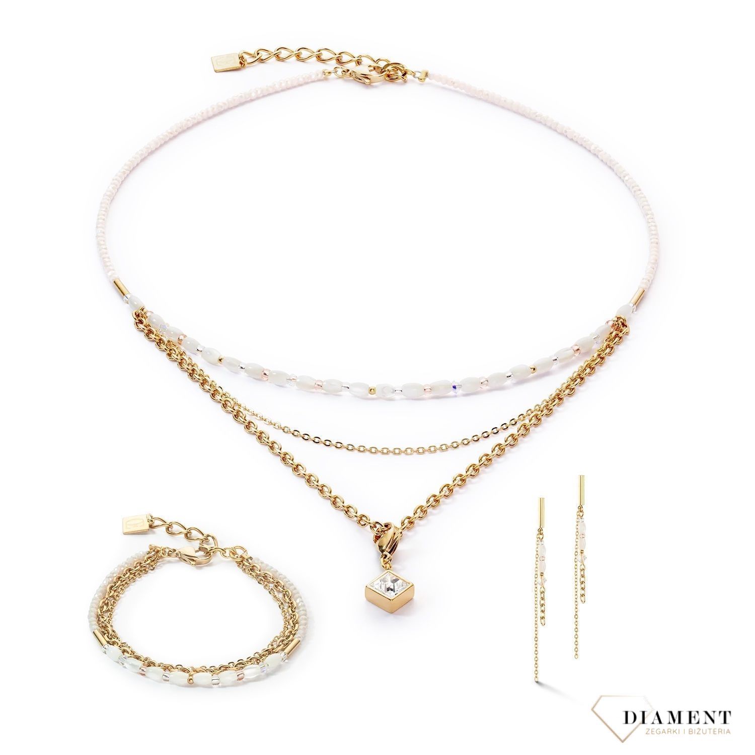 Naszyjnik damski Swarovski Coeur De Lion perła 6005101416. potrójny naszyjnik.  Biżuteria idealna zarówno na eleganckie, jak i niezobowiązujące okazje, naszyjnik  z połyskujących kryształów Swarovski i kamieni9.jpg