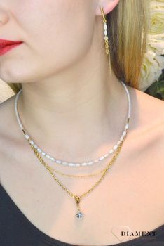 Naszyjnik damski Swarovski Coeur De Lion perła 6005101416. potrójny naszyjnik.  Biżuteria idealna zarówno na eleganckie, jak i niezobowiązujące okazje, naszyjnik  z połyskujących kryształów Swarovski i kamieni natural4.JPG