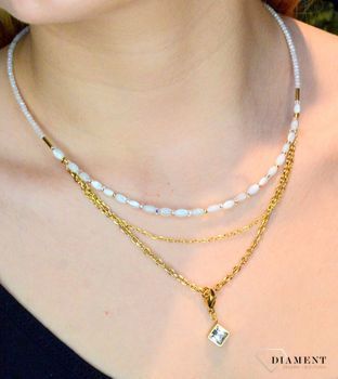 Naszyjnik damski Swarovski Coeur De Lion perła 6005101416. potrójny naszyjnik.  Biżuteria idealna zarówno na eleganckie, jak i niezobowiązujące okazje, naszyjnik  z połyskujących kryształów Swarovski i kamieni2.JPG