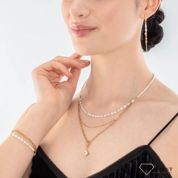 Naszyjnik damski Swarovski Coeur De Lion perła 6005101416. potrójny naszyjnik.  Biżuteria idealna zarówno na eleganckie, jak i niezobowiązujące okazje, naszyjnik  z połyskujących kryształów Swarovski i kamieni8.jpg