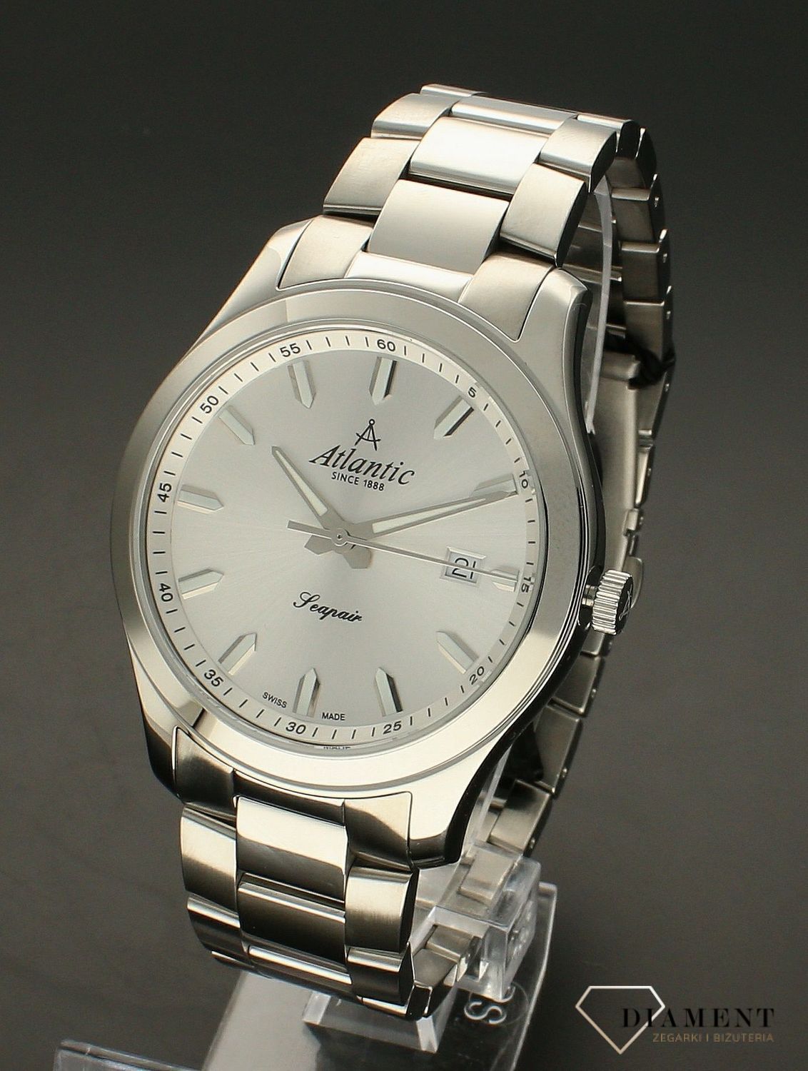 Zegarek męski Atlantic Classic Sapphire na bransolecie 60335.41.29 wyposażony jest w kwarcowy mechanizm, zasilany za pomocą baterii. Posiada bardzo wysoką dokładność mierzenia czasu +- 10 sekund w przeciągu 30 dni. Zegarek idealny dla mężczyzny.jpg