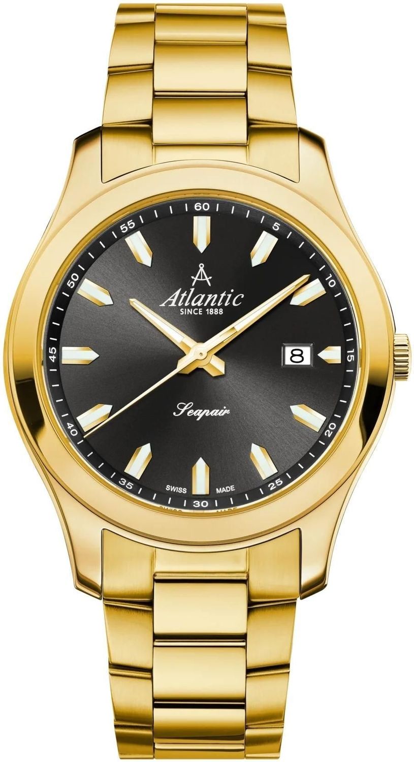 Zegarek Męski Atlantic Seapair 60335.45.69 – Czarna Tarcza, Złota Bransoleta.jpg
