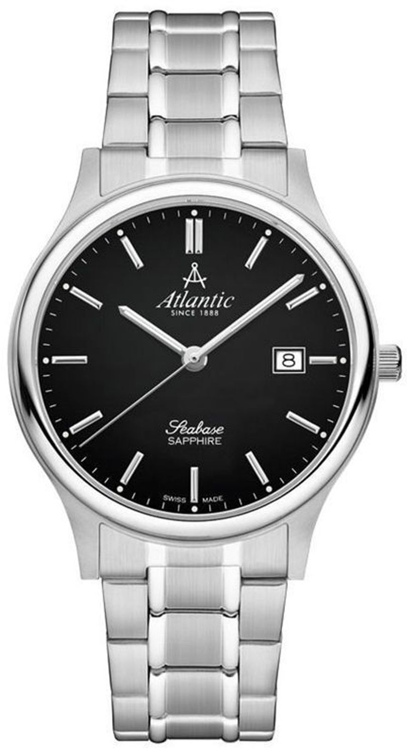Zegarek męski Atlantic Seabase 60348.41.61. Zegarek męski klasyczny. Szwajcarski zegarek męski. Męski zegarek na prezent. Męski zegarek z czarną tarczą. POmysł na prezent..jpg