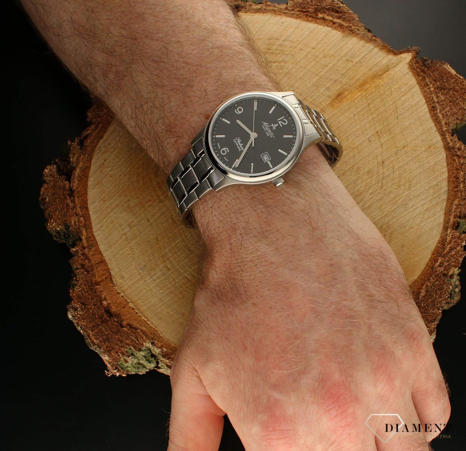 Zegarek męski Atlantic Seabase 60348.41.65.  Zegarek męski na bransolecie. Zegarek męski Atlantic Seabase. Zegarek ze szkłem szafirowym. Męski zegarek klasyczny idealny na prezent (3).jpg