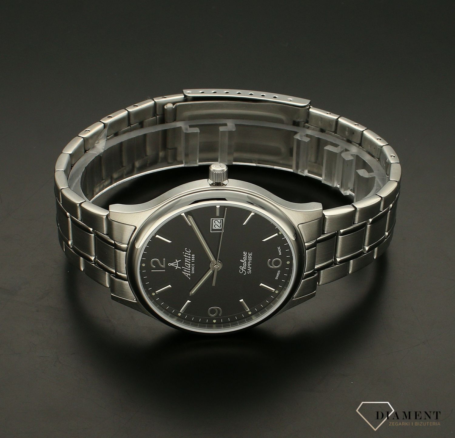 Zegarek męski Atlantic Seabase 60348.41.65.  Zegarek męski na bransolecie. Zegarek męski Atlantic Seabase. Zegarek ze szkłem szafirowym. Męski zegarek klasyczny idealny na prezent (3).jpg