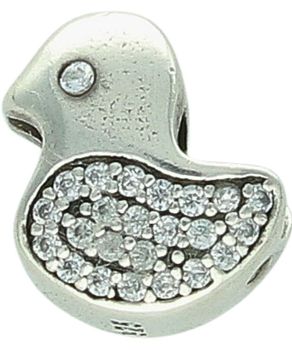 Srebrny charms 925 do Pandora – kaczuszka z białą cyrkonią Ag.jpg