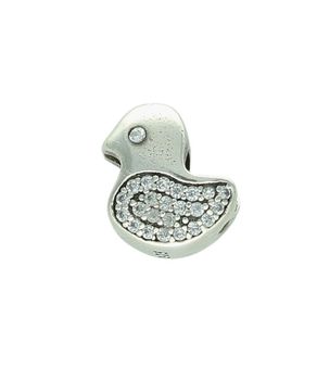 Srebrny charms 925 do Pandora – kaczuszka z białą cyrkonią kaczuszka.jpg