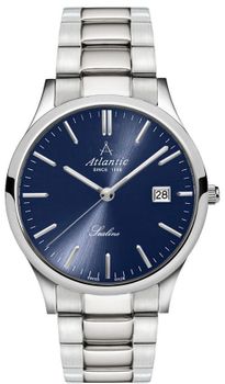 Elegancki zegarek męski Atlantic Sealine 62346.41.51 z mechanizmem kwarcowym, niebieską tarczą, stalową bransoletą i szafirowym szkłem odporne na zarysowania.1.jpg