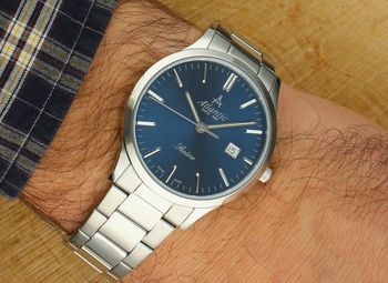 Elegancki zegarek męski Atlantic Sealine 62346.41.51 z mechanizmem kwarcowym, niebieską tarczą, stalową bransoletą i szafirowym szkłem odporne na zarysowania.2.jpg