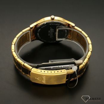 Zegarek męski Atlantic Sapphire na bransolecie w złotym kolorze 62346.45.61.wyposażony jest w kwarcowy mechanizm, zasilany za pomocą baterii. Posiada bardzo wysoką dokładność mierzenia czasu +- 10 sekund w przeciągu 30 dni. .jpg