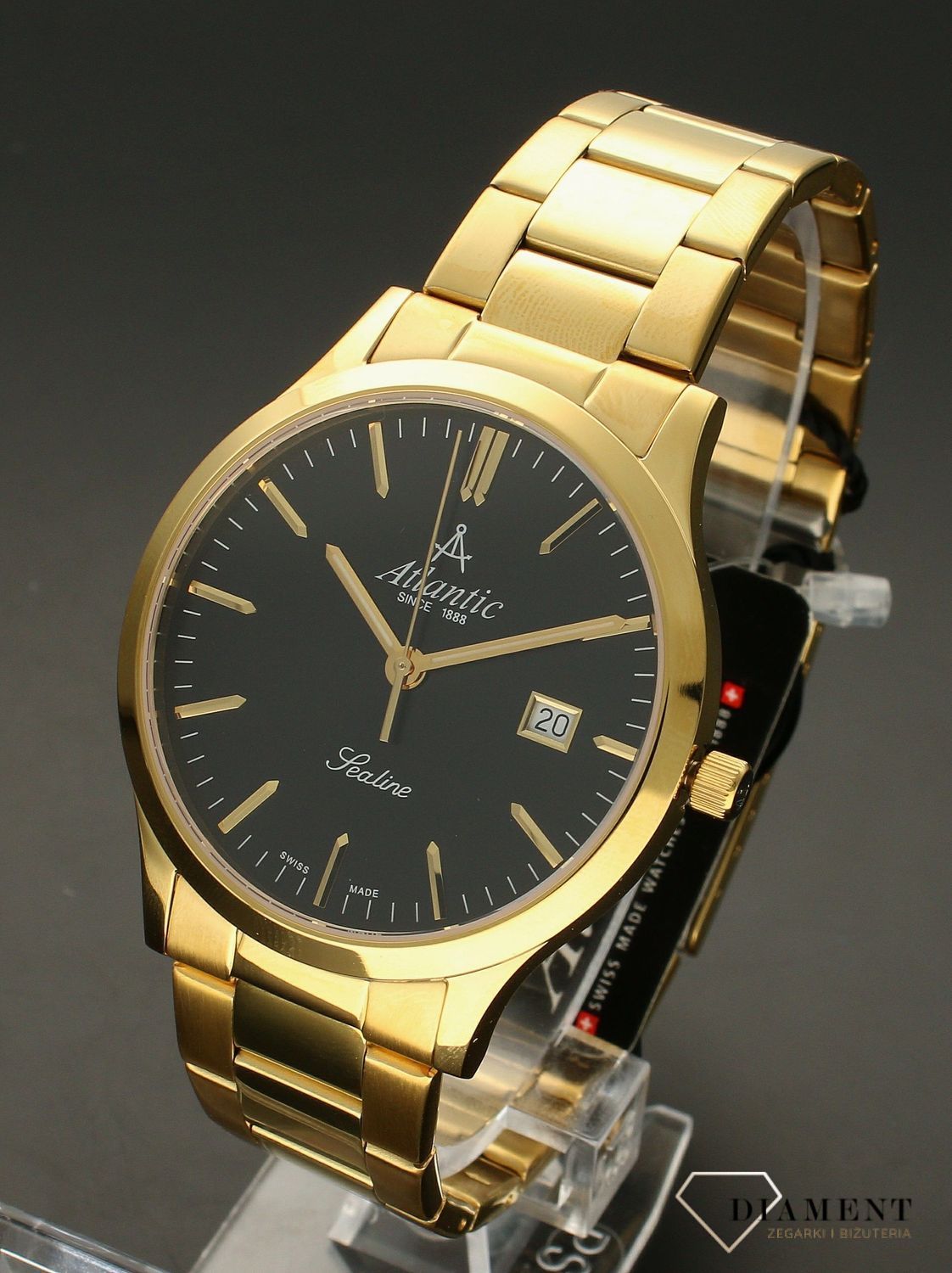 Zegarek męski Atlantic Sapphire na bransolecie w złotym kolorze 62346.45.61.jpg