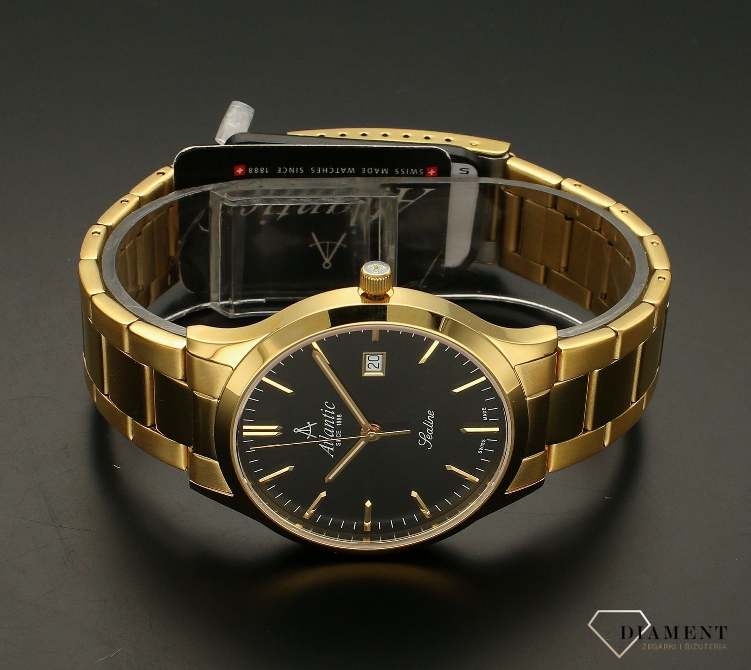 Zegarek męski Atlantic Sapphire na bransolecie w złotym kolorze 62346.45.61.jpg