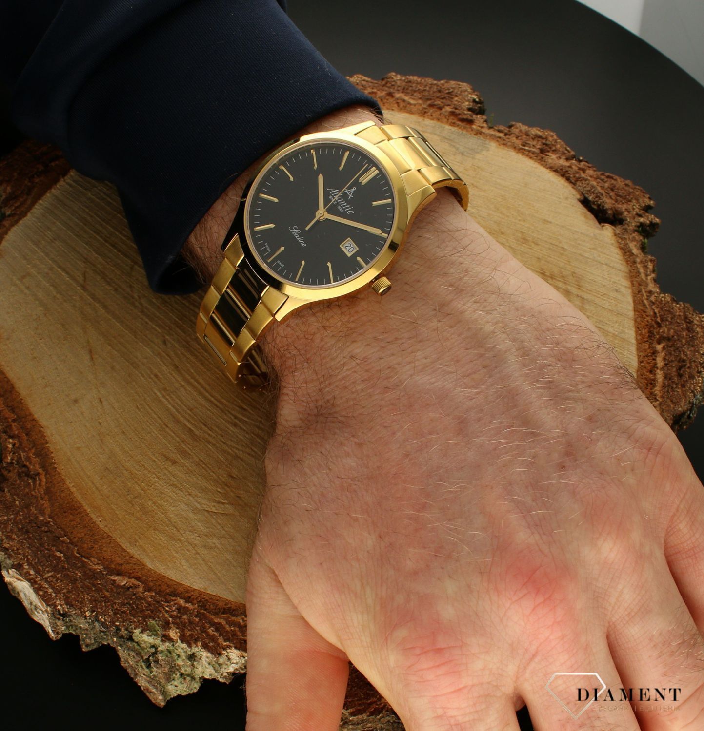 Zegarek męski Atlantic Sapphire na bransolecie w złotym kolorze 62346.45.61.jpg